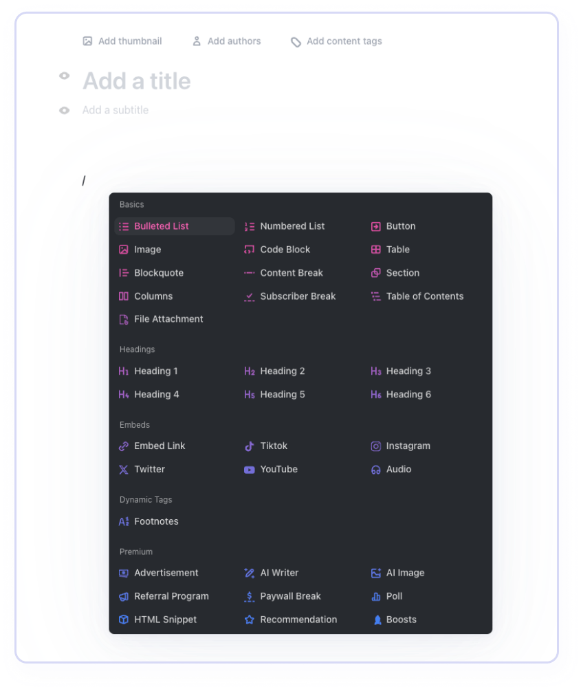 INTUITIVE NEWSLETTER TEXT EDITOR